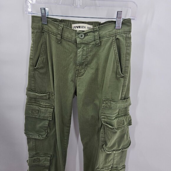 Lovegen Green Cargo Ulility Military Style Pants Size 3/27 Juniors - Picture 4 of 15